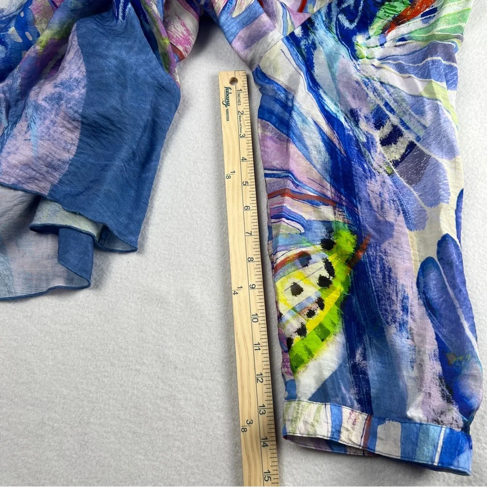 Ali Miles Women's Printed Woven Button Front Tunic Indigo Print 2x - Picture 5 of 6